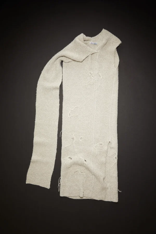 Distressed Ribbed Knit Dress>Acne Studios Store