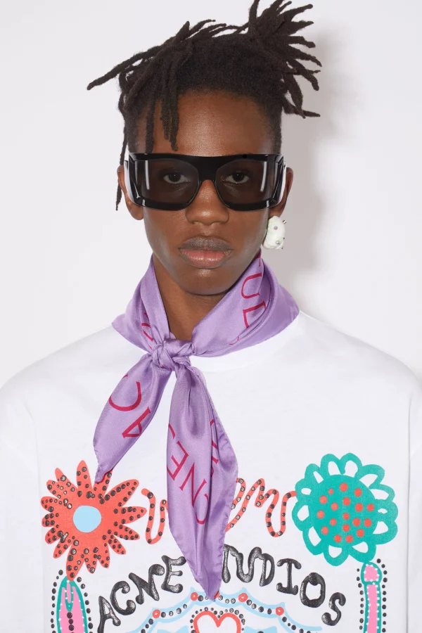 Logo-Halstuch Aus Seide – Klein>Acne Studios Flash Sale