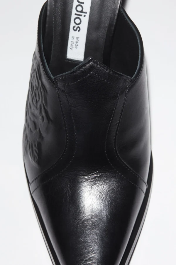 Mules Aus Leder Mit Absatz>Acne Studios Sale