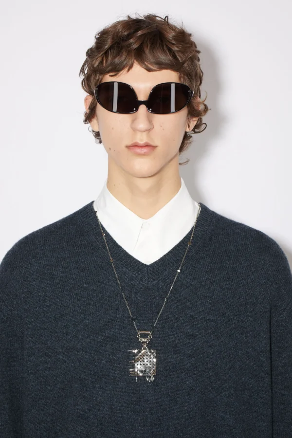 Pullover Aus Wolle Und Cashmere Mit V-Ausschnitt>Acne Studios Discount