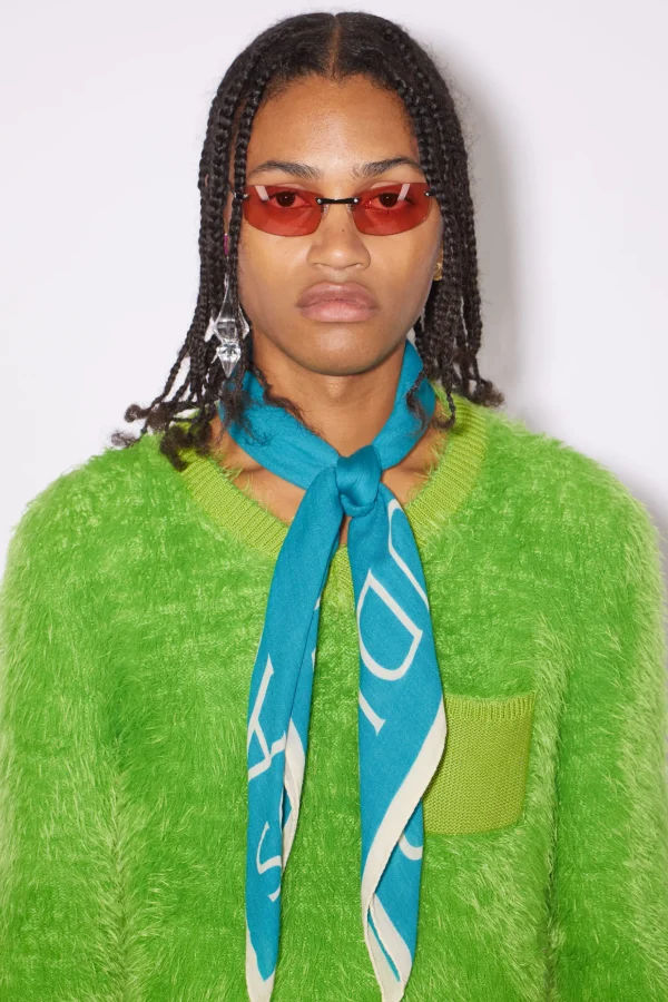 Quadratischer Wollschal Mit Logo>Acne Studios Hot