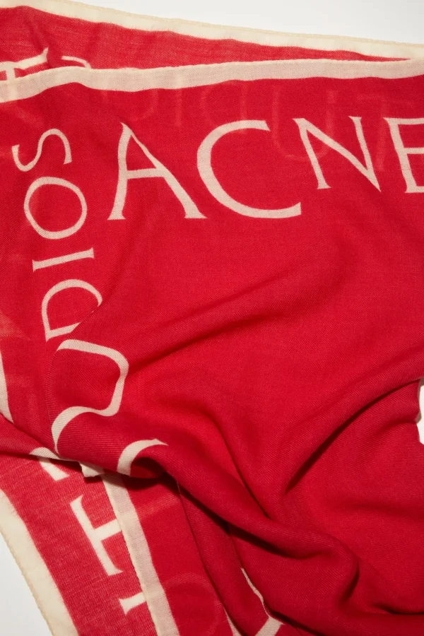 Quadratischer Wollschal Mit Logo>Acne Studios Flash Sale